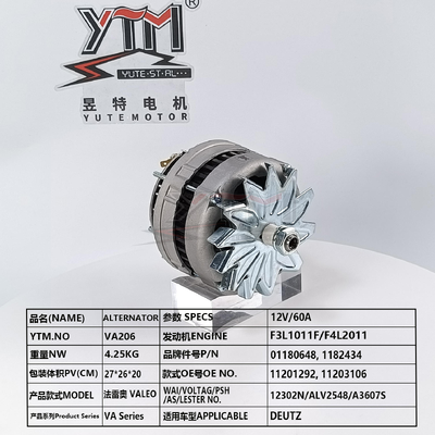 YTM VA206 12V 60A Dynamo 439190 11201292 11203106 voor Deutz F3L1011F F4L2011 Motor