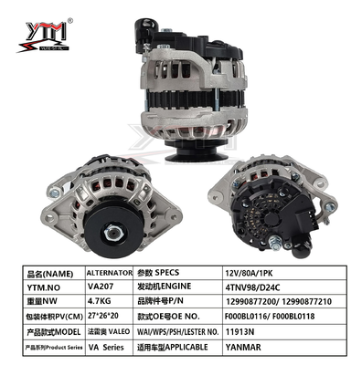 VA207 12V 80A 1PK alternatorassemblage F000BL0116 F000BL0118 voor 4TNV98 D24C