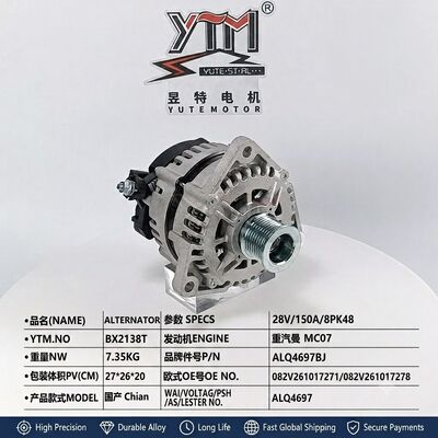 Truck alternator 28V 150A ALQ4697 ALQ4697BJ vervanging 082V261017271 082V261017278 Fit Sinotruk HOWO T5G HOHAN N5G N6G
