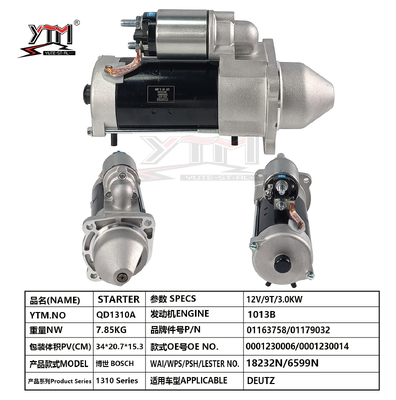 12V 3.0KW 9T Startmotor 0001230006 0001230014 Lester 18232N 6599N voor Deutz 1013B Motor