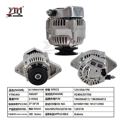 12V 35A 1PK DENSO Type Heavy-Duty Dynamo voor Kubota V2403 D1703 Motor OE 1963064011 0210801190 1012112950