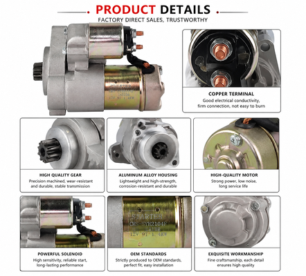 Startmotor QDJ1431D8 12V 1.4KW 9T 11840077020 S114851 S114851A Voor Yanmar Motor EV80V KDE12EA3 Hitachi vervangende starter