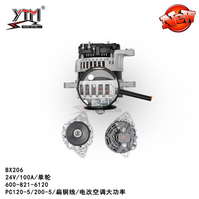BX206 pc200-5 Vlakke de Draadalternator van 6D95 voor KOMATSU 24V 100A 1PK 6008216120